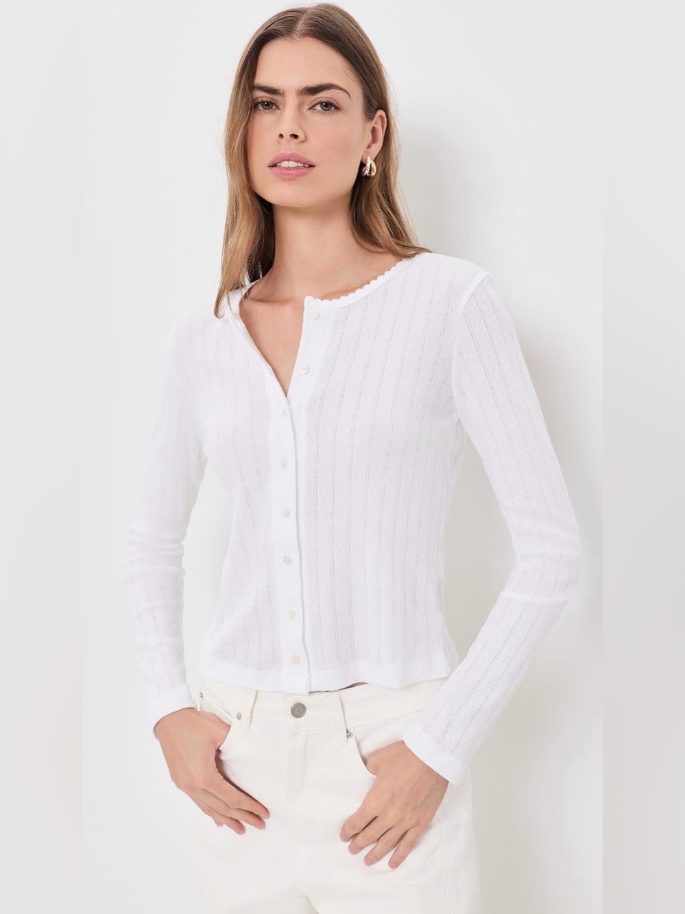 Pointelle Classic Cardigan